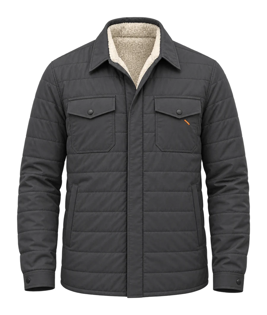 Contour Pile Jacket, front, EARTH concept render
