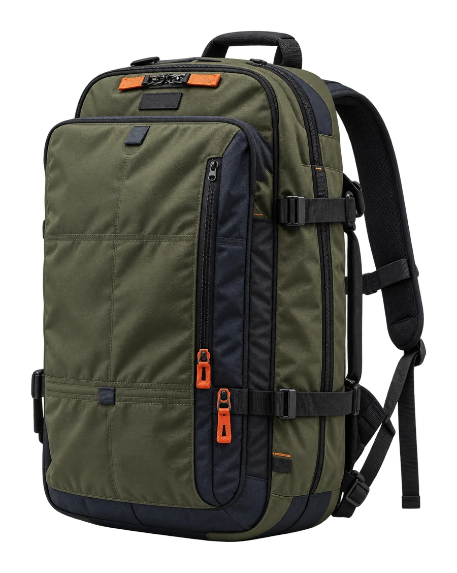 Traverse Travel Pack, front, EARTH concept render